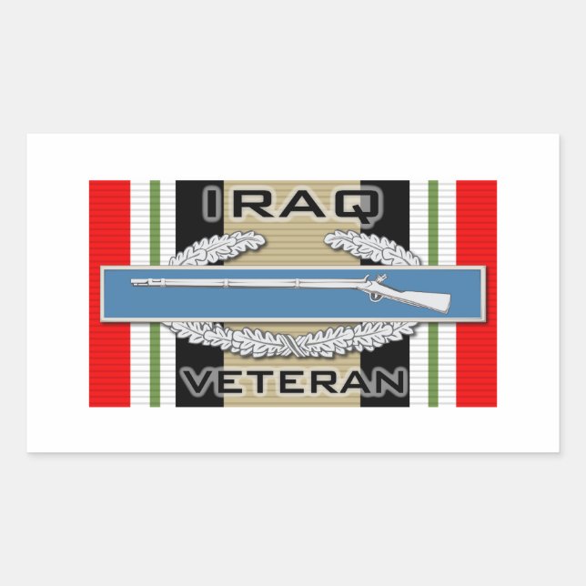 Pegatina Rectangular CIB Iraq Veteran (Anverso)