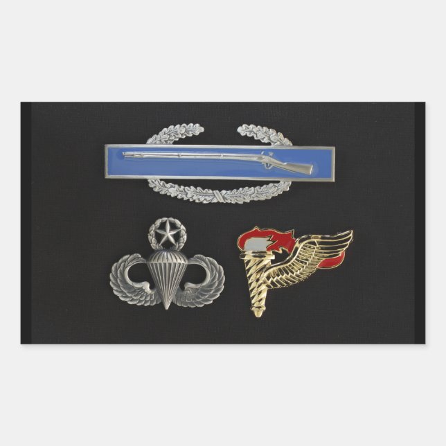 Pegatina Rectangular CIB Master Airborne Pathfinder (Anverso)