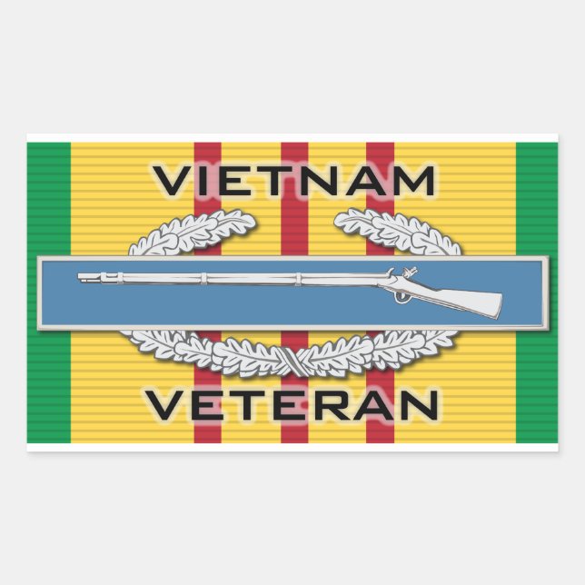 Pegatina Rectangular CIB Vietnam Veteran (Anverso)