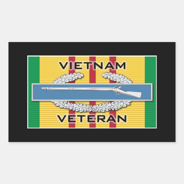 Pegatina Rectangular CIB Vietnam Veteran (Anverso)