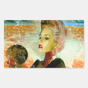 Pegatina Rectangular Ciborg eléctrico