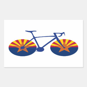 Pegatina Rectangular Ciclismo con bandera de Arizona