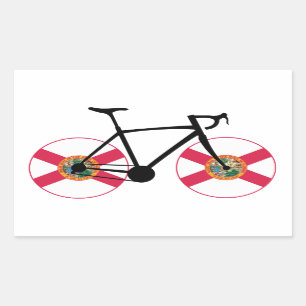 Pegatina Rectangular Ciclismo con bandera de Florida