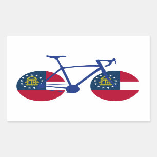 Pegatina Rectangular Ciclismo con bandera de Georgia