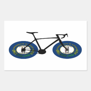 Pegatina Rectangular Ciclismo con bandera de Kentucky