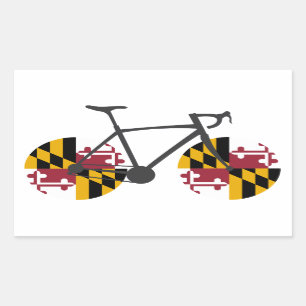 Pegatina Rectangular Ciclismo con bandera de Maryland