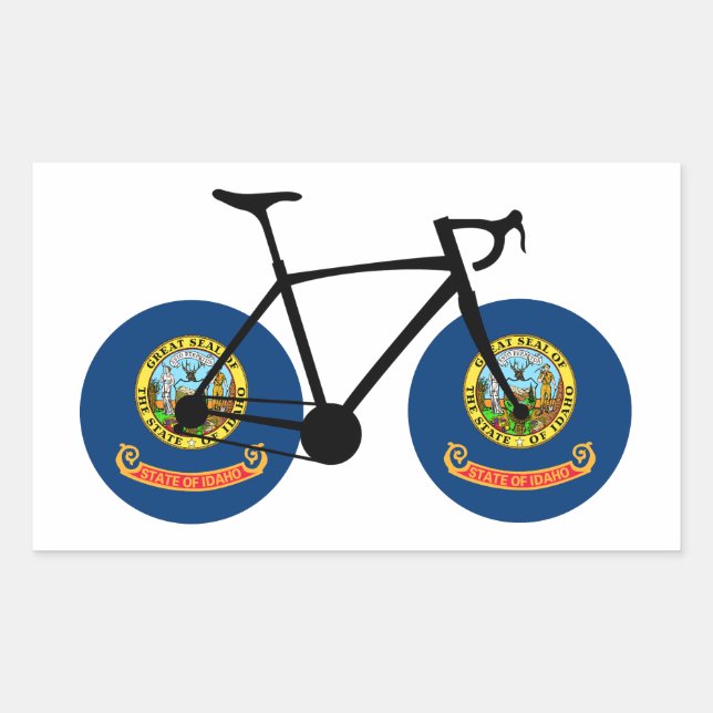 Pegatina Rectangular Ciclismo con la bandera de Idaho (Anverso)