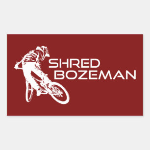 Pegatina Rectangular Ciclismo de montaña en Bozeman Montana destrozado