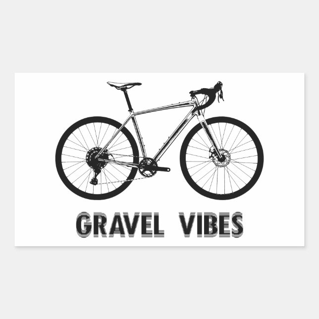 Pegatina Rectangular Ciclismo en grava vibes (Anverso)