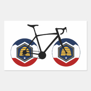 Pegatina Rectangular Ciclismo Utah Flag