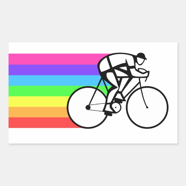 Pegatina Rectangular Ciclista (Anverso)