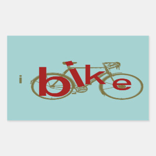 Pegatina Rectangular ciclo del amor del ~ del ibike