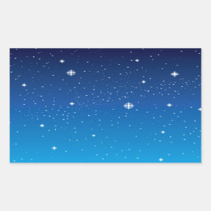 Pegatina Rectangular Cielo Starry azul profundo