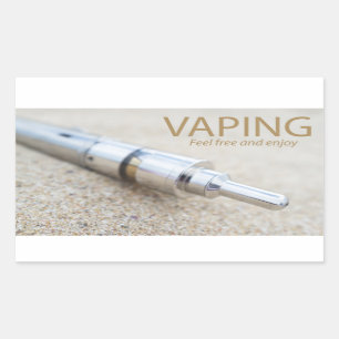 Pegatina Rectangular Cig electrónico y vaporización