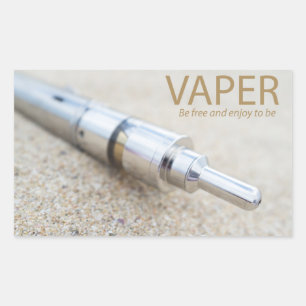 Pegatina Rectangular Cig electrónico y vaporización