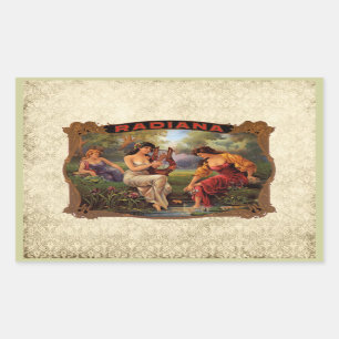 Pegatina Rectangular Cigar Radiana VIntage Tobacco