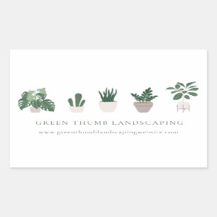 Pegatina Rectangular Cinco plantas cultivadas