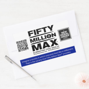 Pegatina Rectangular Cincuenta millones Max™ 4 Pegatinas rectangulares 