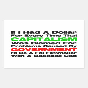 Pegatina Rectangular Cineasta gordo con una gorra de béisbol