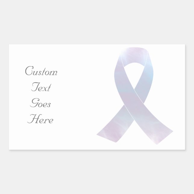 Pegatina Rectangular Cinta de Conciencia del Cáncer de Pulmón (Anverso)