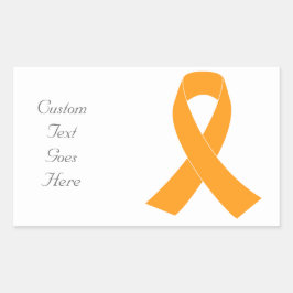 Pegatina Rectangular Cinta de Conciencia naranja - Leucemia, EM