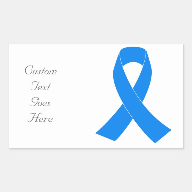 Pegatina Rectangular Cinta de concientización azul claro (Anverso)