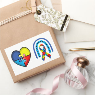 Pegatina Rectangular Cinta de sensibilización sobre el autismo