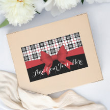 Cinta Roja Personalizada y Cuadro Escocés