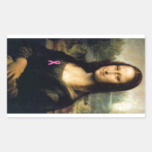 Pegatina Rectangular Cinta rosada Mona Lisa