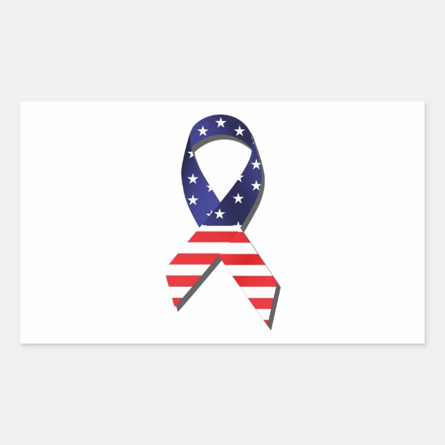 Pegatina Rectangular Cinta USA (Anverso)