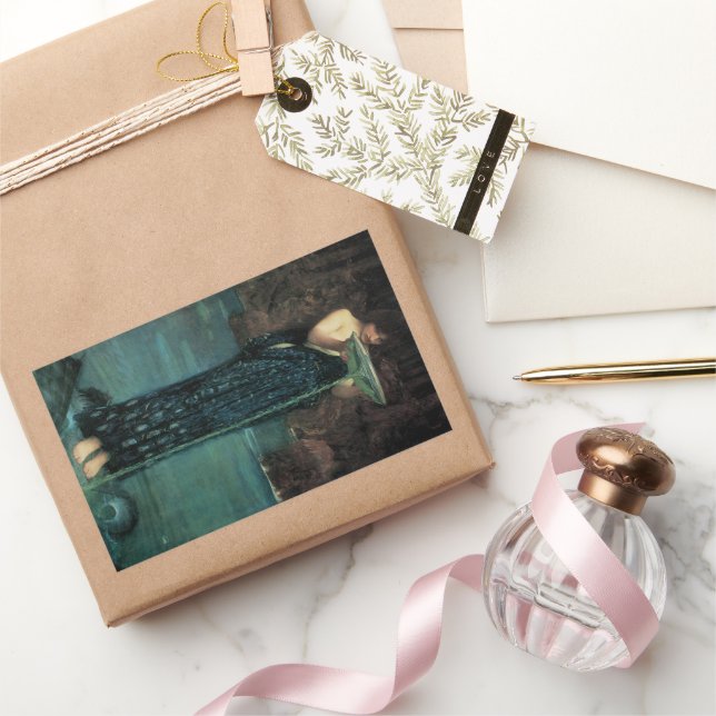 Pegatina Rectangular Circe Invidiosa de John William Waterhouse (Regalar)