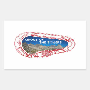 Pegatina Rectangular Circo De Las Torres Escalando Carabinero