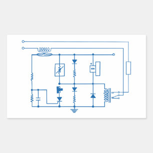 Pegatina Rectangular circuito eléctrico vintage