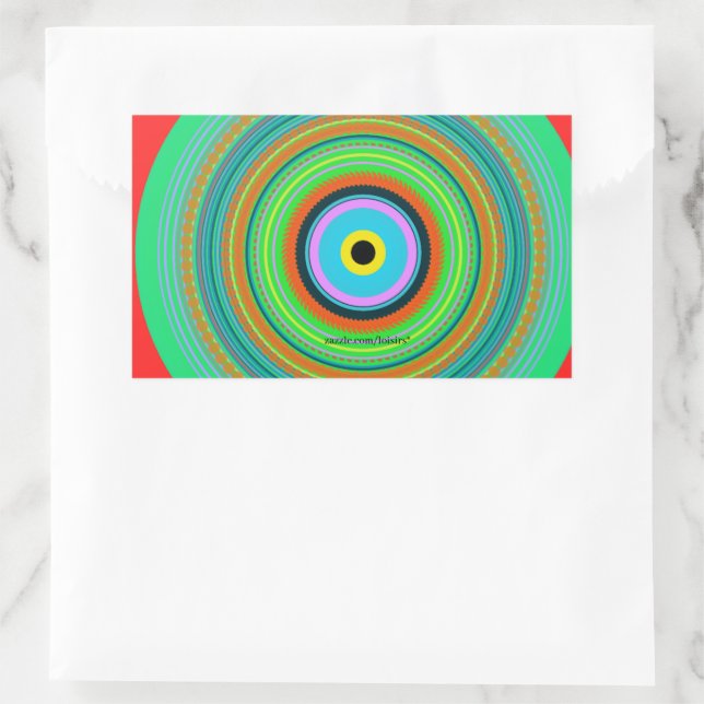 Pegatina Rectangular Círculos (Bolso)