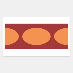 Pegatina Rectangular Círculos anaranjados en rojo