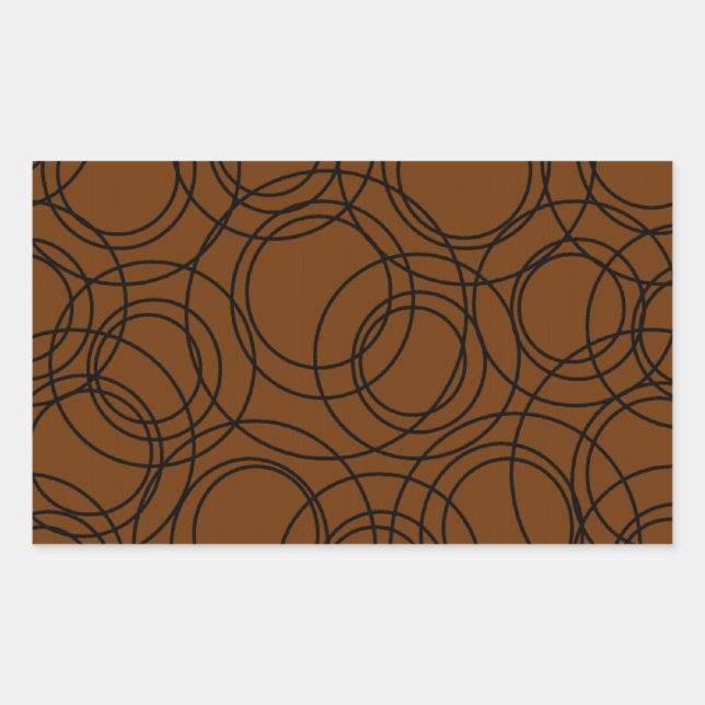 Pegatina Rectangular Círculos Atómicos (Anverso)