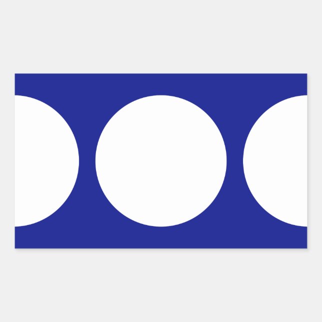 Pegatina Rectangular Círculos blancos en azul (Anverso)
