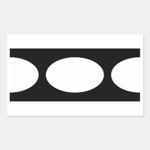 Pegatina Rectangular Círculos blancos en negro