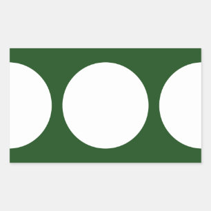 Pegatina Rectangular Círculos blancos en verde
