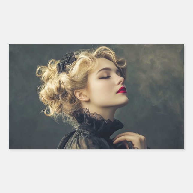 Pegatina Rectangular Circus Woman (Anverso)