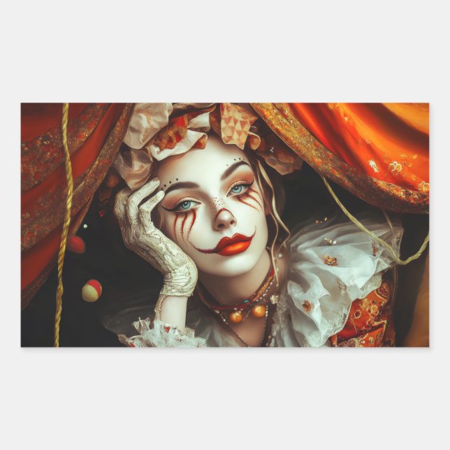 Pegatina Rectangular Circus Woman (Anverso)