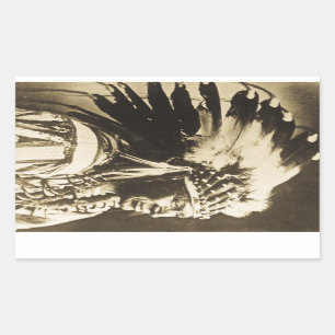 Pegatina Rectangular Cisne blanco jefe de Lakota Sioux