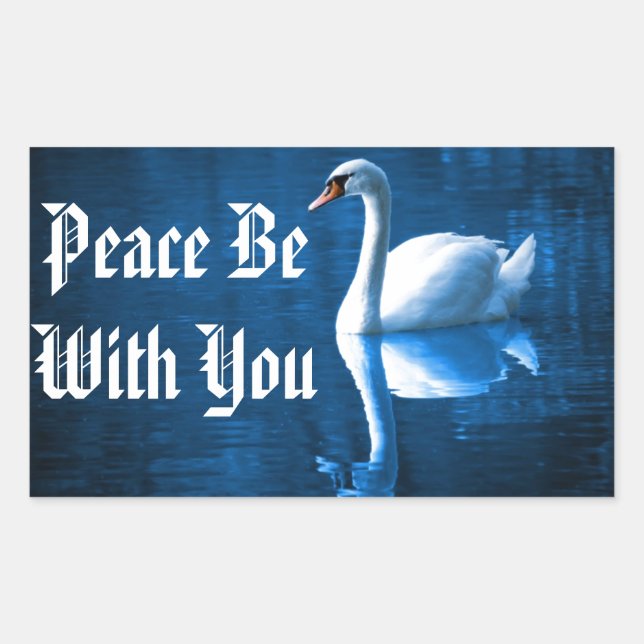 Pegatina Rectangular Cisne Pacífico (Anverso)