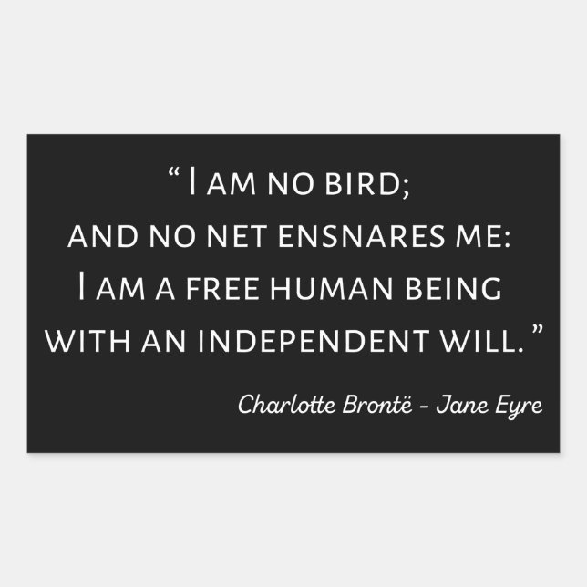 Pegatina Rectangular Cita 2 de Jane Eyre - Estilo clásico (Anverso)