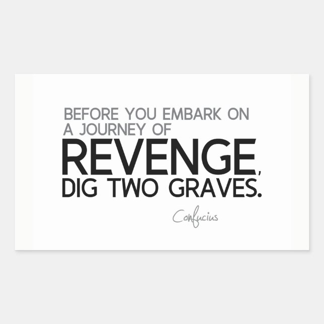 Pegatina Rectangular CITA: Confucio: Viaje de venganza (Anverso)