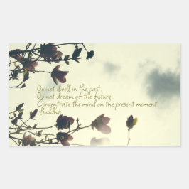 Pegatina Rectangular Cita de Buda sobre el pasado