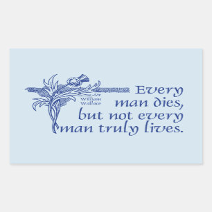 Pegatina Rectangular Cita de Escocia, Sir William Wallace, Thistle