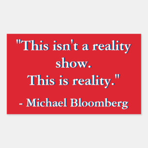 Pegatina Rectangular Cita de Michael Bloomberg