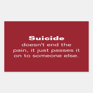 Pegatina Rectangular Cita de prevención del suicidio