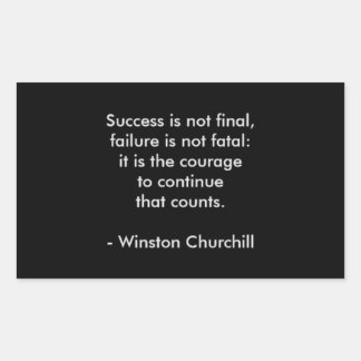 Pegatina Rectangular Cita de Winston Churchill; Éxito